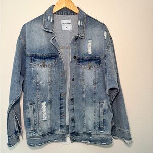 Chelsea Deboer Light Blue Distressed Denim Jacket size M